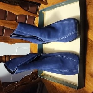 Clarks Ashlyn Navy Blue Ankle Boots Size 7W